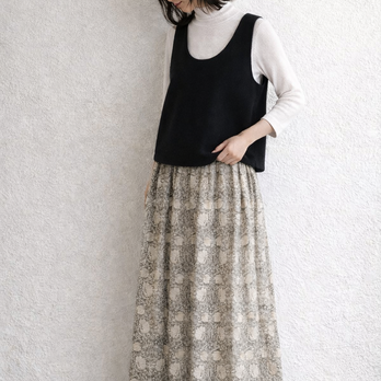 タック＆ギャザースカート・ウィリアムモリス♡ピンパーネル・ポーセリン