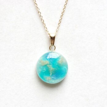 レジンアート　ラウンドペンダント〈水の国〉20㎜