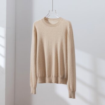 やわらかい繊維から生まれる最高の心地良さ カシミヤ100% クルーネック カシミヤセーター ベージュ251002-1