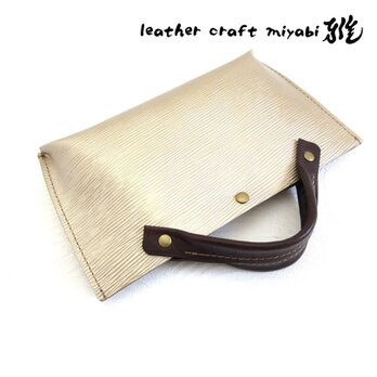 手縫い☆バッグインにも使えて小さくお出掛け♪《牛革》ミニマルトート・ブロンズ・072