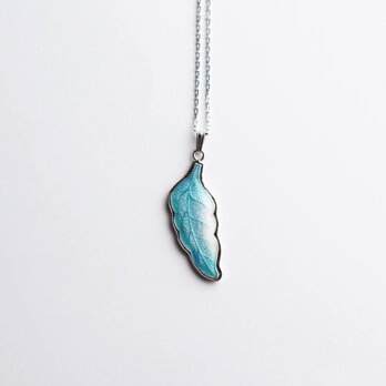 羽根 【Sky Blue】七宝焼ペンダント 純銀胎七宝
