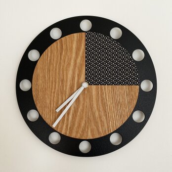 甲州印伝クロック：瓢箪青・白 No.02013