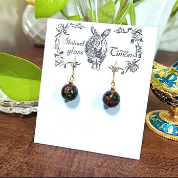 天然石ジャスパー系(多色mix)ピアス No.1647‪