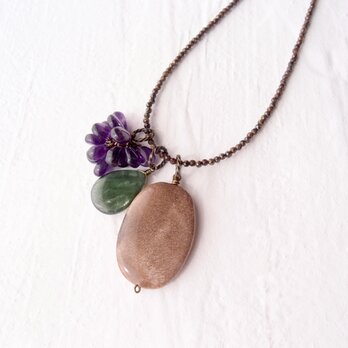 Bronzite Charm Necklace Set／ブロンザイト チャームネックレスセット（Green Apatite）