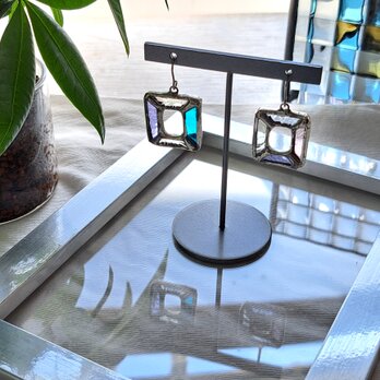 Frame pierce/earring _Lavender＆aurora_