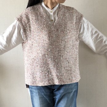 ファンシーツィード　Vネックベスト