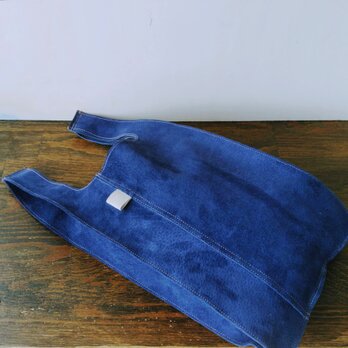 ☆一点物☆ ちょっと贅沢な毎日のエコバッグ ピッグスエード 3p (M) ネイビー