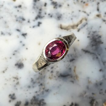 ピンク　トルマリン　OV6.3×8.1　印台　シルバーSV925リング