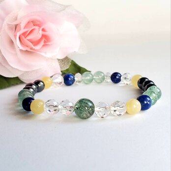 天然石＊アベンチュリン×ヘマタイト×ラピスラズリ＊アラゴナイト＊ブレスレット＊お守り＊天然石ブレスレット＊おしゃれ