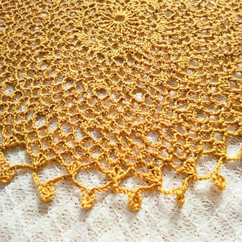 ドイリー＊シルク100＊ゴールド