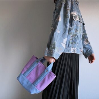 TOTE BAG -bicolor-(S) / lilac × celestblue
