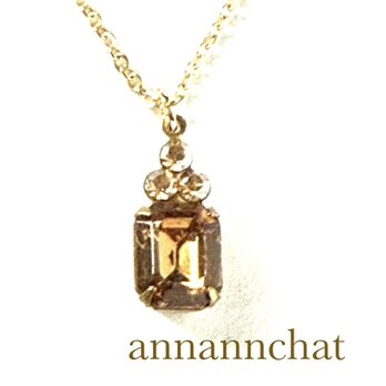【ヴィンテージ　スワロフスキー　ハニーゴールド・ライトコロラド　ネックレス】