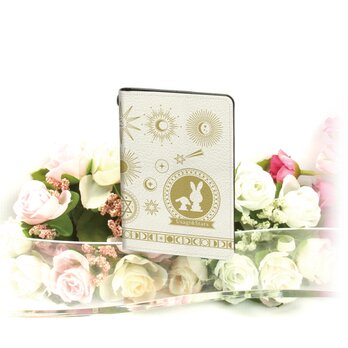 二つ折りパスケース/ICカードケース/カードケース【Usagi&Stars（うさぎ＆スターズ）】（名入れ可）