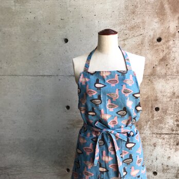 北欧コトリ柄のカフェエプロン(079)