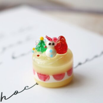 ガラスのミニチュアクリスマスケーキ★ガラスのミニチュア洋菓子店★