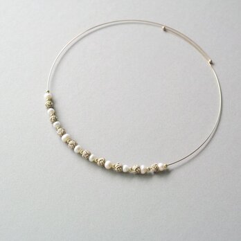 水引と淡水パールのネックレス