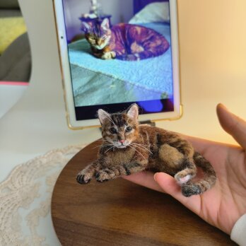 [オーダーメイド] 羊毛フェルト 猫 ネコ、ペット ぬいぐるみ、うちの子 人形 似顔絵、愛猫 誕生日 プレゼント、猫好き 贈り物