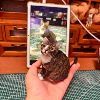 [オーダーメイド] 羊毛フェルト 猫 ネコ、ペット ぬいぐるみ、うちの子 人形 似顔絵、愛猫 誕生日 プレゼント、猫好き 贈り物