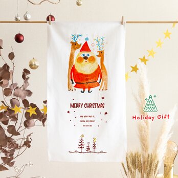 ☆クリスマス♪タペストリー☆サンタクロース トナカイ ツリー メッセージ　デコレーション