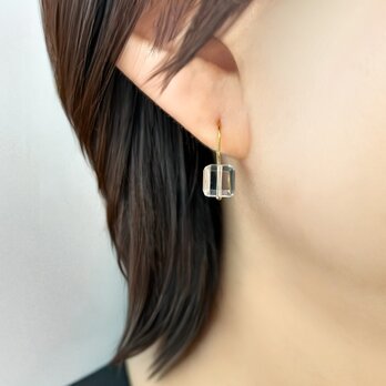 氷標 Lumière（こおりしるべ リュミエール） 14kgf クリスタルピアス 氷モチーフ