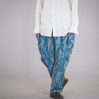 着物リメイク 一点物 ノラパンツ Noragiスタイル ユニセックス・ワイドシルエット テーパードパンツ エフォートレス