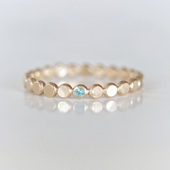 パライバトルマリン ドットリング 14kgf  ピンキーリング対応  10月誕生石 重ねづけ ご褒美 ギフト