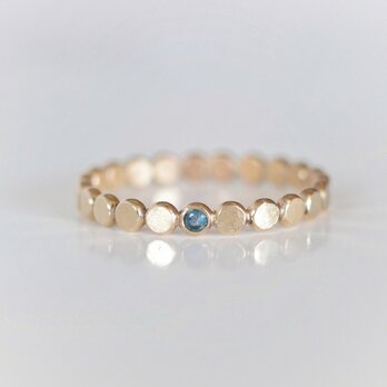 《選べる誕生石》ドットリング 14kgf ピンキーリング対応 ロンドンブルートパーズ 11月誕生石 重ね付け ご褒美 ギフト