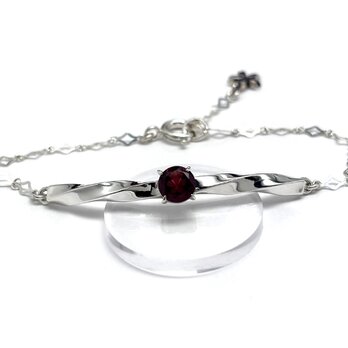さくらインカット ブレスレット ガーネット/シルバー925/シルバーアクセサリー/和柄/着物/和風アクセサリー