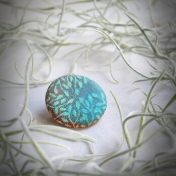 陶器ブローチ 葉影no.1  満月