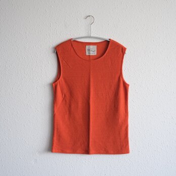 リネンコットンアンダーウェア　ノースリーブ（ドライオレンジ・レディースLサイズ）