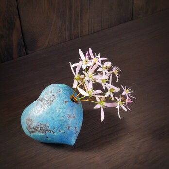 ハートの花入れ mixed blue no.3