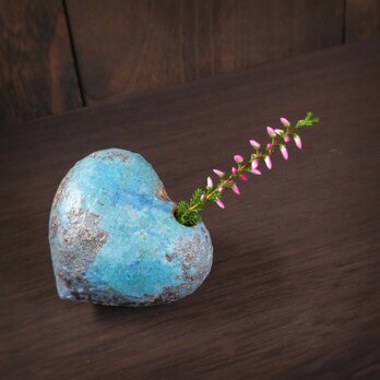 ハートの花入れ mixed blue no.4