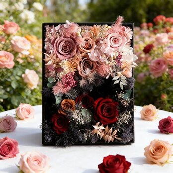 バラ 薔薇 ローズ、咲く、結婚祝い 両親 ブーケ、フラワーアレンジメント、プリザーブドフラワー、ドライフラワー アレンジメント