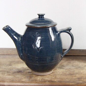 野花ティーポット（呉須）