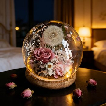 バラ 薔薇 ローズ、希望、ライト、ブーケ、フラワーアレンジメント、プリザーブドフラワー、ドライフラワー アレンジメント 誕生日