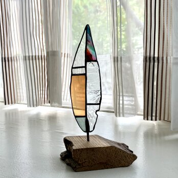 栗の葉/ステンドグラス