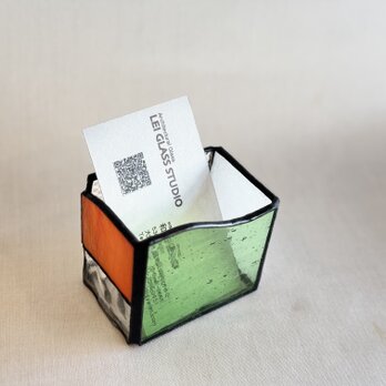 card case2希少アンティークガラス製カード入れ 波型デザイン