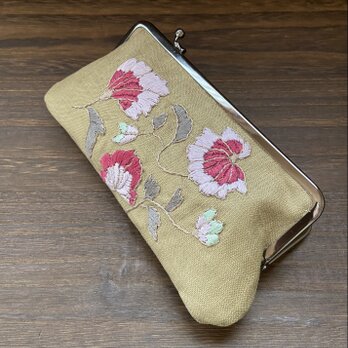 ポーチ | 唐花（BOTANICAL 草花の刺繍）