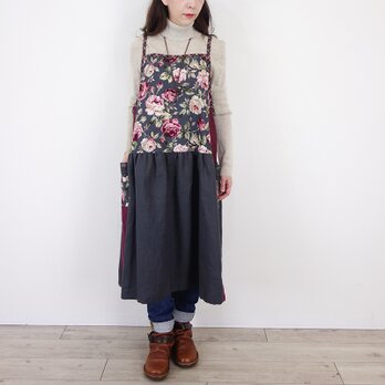 [予約販売] アンティークローズとバーガンディリネン・キャミワンピース