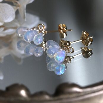 エチオピア産プレシャスオパールのピアス／イヤリング＊10月誕生石 サージカルステンレス  --enchanting--