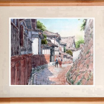 水彩画原画　武家屋敷・臼杵の街　＃696