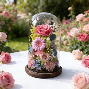 花飾り 玄関に飾る バラ 薔薇 ローズ、笑顔、プリザーブドフラワー、ドライフラワー、アレンジメント、結婚祝い 開店・開業祝い