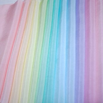 A-03）正絹胴裏（着物の裏地）　手染め　12色12枚　はぎれセット　ライトカラー　つまみ細工用布