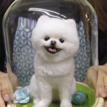 【オーダーメイド ペット】 亡くなったペット 羊毛フェルト 亡くなったペット ぬいぐるみ 犬 博美犬 うちの子、ペット似顔絵