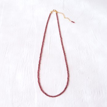 【K14gf】Colored Stone Plane Necklace／Garnet（High-grade）