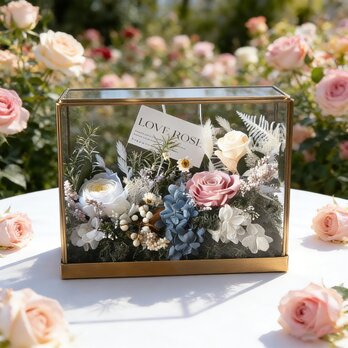 花飾り 玄関に飾る バラ 薔薇 ローズ、フランス メイラード風、花束、プリザーブドフラワー、アレンジメント、結婚祝い 記念日