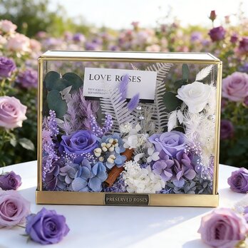 花飾り 玄関に飾る バラ 薔薇 ローズ、フランス メイラード風、花束、プリザーブドフラワー、アレンジメント、結婚祝い 記念日