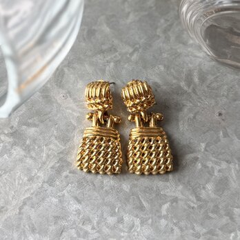 PAK2-【ANNE KLEIN】アンクライン・ヴィンテージピアス 1980s Openwork Mesh Charm