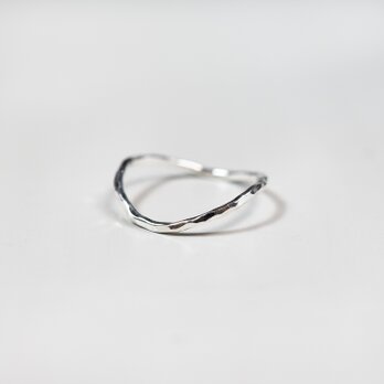 シルバーウェーブプレーンリング 1.2mm幅 槌目｜FA-1003