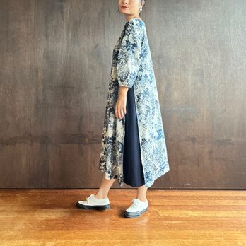 コンビネーション・ワンピース　こもれび-2　／ネイビーブルー